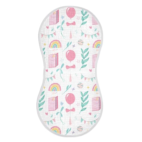 xigua Rainbows Muslin Baby Burp Cloths Set of 1, Super Soft & Absorbent Burping Rags, Cotton Burp Clothes Shower Gift for Newborn, Baby Girls and Boys