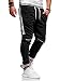 Produktbild behype. Herren Lange Trainingshose Jogging-Hose Sport-Hose Kontrast-Stripes 60-3171 (M, Schwarz-Weiß)