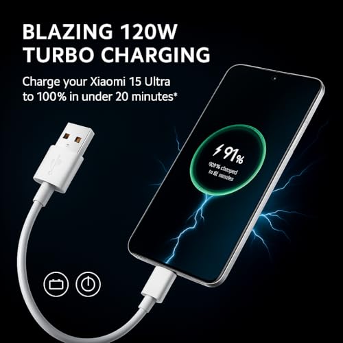 Image of Mi 120W Hypercharge 1M Type C 6A Fast Charging Cable|480Mbps High Speed Data Transfer Compatible With Mi, Redmi 15 Ultra /15 /Note 14 Pro+ /14 /14C /13 /12 /A5 / Poco Android Phone Laptop, White