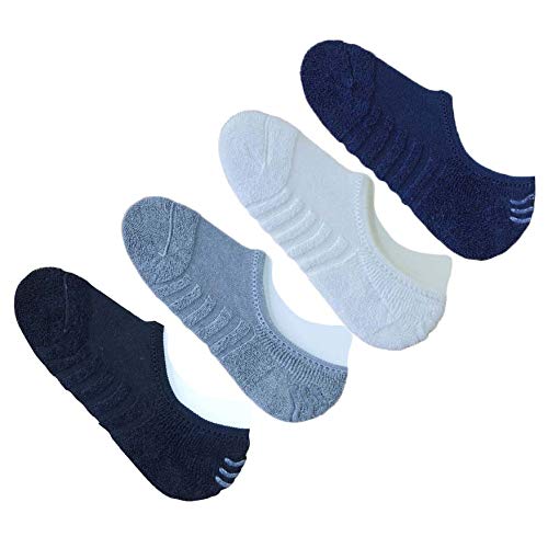 Men's Cotton and Spandex 100% Towel Loafer Socks with Anit Ankle Skit Silicon (Pack of 4 Pairs, Free Size)-image-19