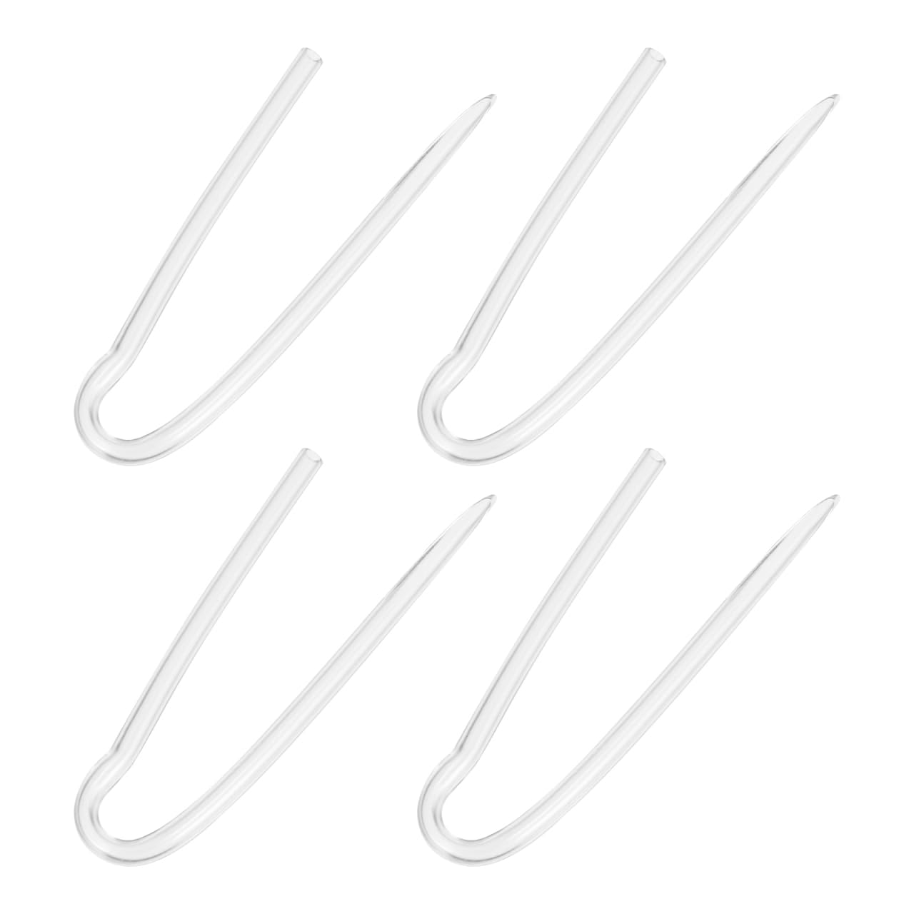 Hemobllo R Type Preformed Tubing 4 Pcs Bend Tube Bte Hearing Aid Eardrum Tubes Transparent Soft Ear Mold Replacement 2.75X0.98X0.19 Inch for Hearing Amplifiers
