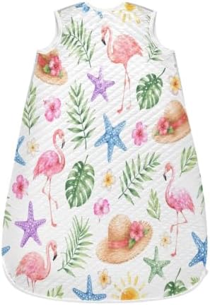Kigai Flamingo Baby Sleep Sack Wearable Blanket Sleeping Bag 2-Way Zipper Soft Swaddle Transition Sack - 1