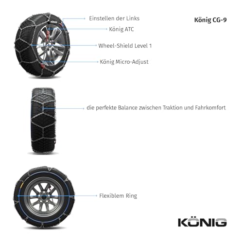 König Schneeketten CG-9 100 für verschiedene Reifengrößen