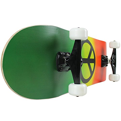 Krown KPC Intro Skateboard, Red/Rasta Peace - Thumbnail 3