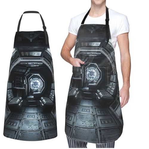 GFLFMXZW Apron Men Waterpoof Aprons Space Capsule Interior