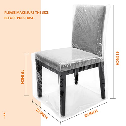 Siwutiao 2 Pack Full-Size Plastic Dining Chair Covers,Clear Pvc Seat Protectors For Dining Room, Waterproof And Dustproof Chair Slipcover #TOP1