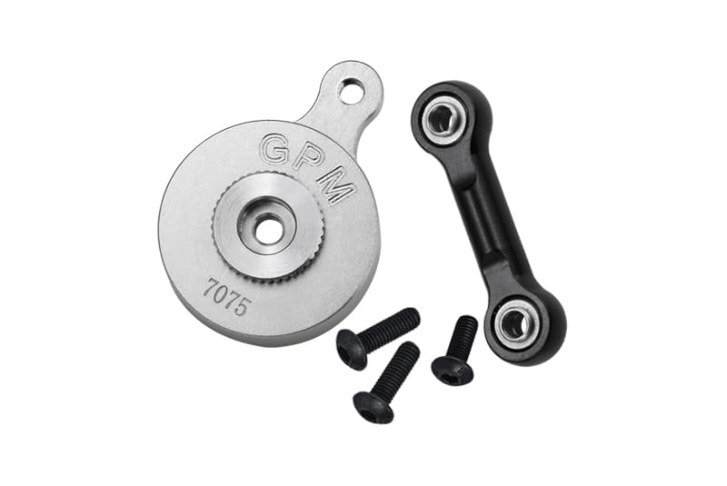 GPM Upgrades Aluminum 7075 Direct Mount Servo Saver (25T Spline) with Fix Link for 1/8 Mojave 4X4 4S Blx Desert Truck Rtr-Ara4404T1/T2 (Silver)