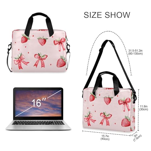 Maletín para portátil con diseño de fresa rosa 13-15.6 pulgadas miniatura 5
