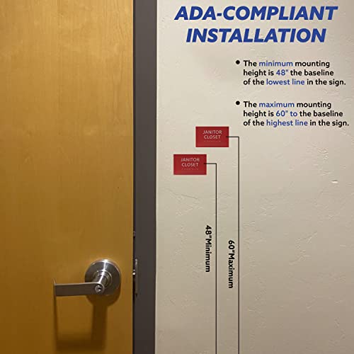 Ada Central Signs - 6" X4" Janitor Closet Sign - Tactile Graphics Grade 2 Braille Text Custodial Closet Sign| Utility Room Ada Compliant Wall Mount Plastic Signs For Hospital, Offices, Businesses & Apartments #TOP6