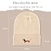 Geyoga Warme Weiche Wintermütze Winter Beanie Mütze Strickmütze mit Stickerei Kalte Mütze mit Hundestickerei Geschenk Strickmütze für Hundebesitzer(Beige,Einfacher Dackel)