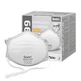 benehal NIOSH Approved N99 Face Mask 10-Pack White N99 Respirator for Dust, Pollution & Allergies Breathable 3-Layer Filter Efficiency ≥99% Adjustable Ear Loops, Comfortable for Men Women