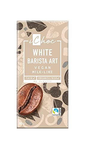 Chocolate vegano blanco con crujiente de café Barista 80g Ichoc