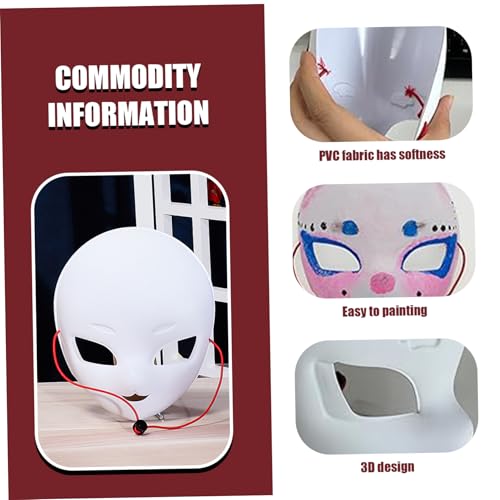 Divertida máscara de cosplay para mascarada kawaii fabricada en pvc resistente 5