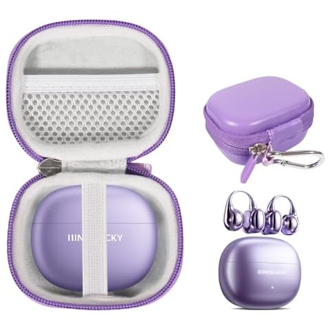CaseSack Case for King Lucky i121 Clip on Earbuds Open Ear 5.4 Headphones (Purple) Cover