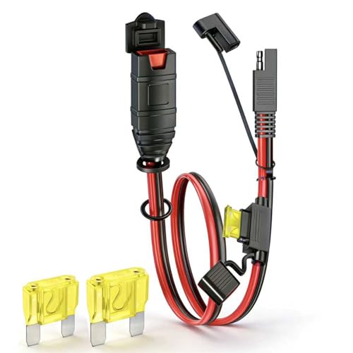Antianxia SAE Extension Cable Compatible with NOCO Genius Smart Battery Charger, 12-inch-14 AWG, SAE Connector Cable, 3 * 20A Fuse Waterproof Plug for Motorcycles/ATVs/UTVs/Cars