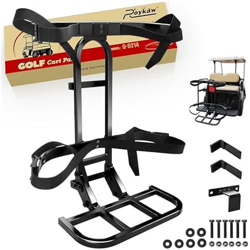 Roykaw Universal Golf Cart Rear Seat Bag Holder Compatible with EZGO/Club Car/Yamaha Golf Cart with Rear Seat Grab Bar, Upgrade 3rd Generation - Don't Occupy The Rear Seat/No Drilling Required