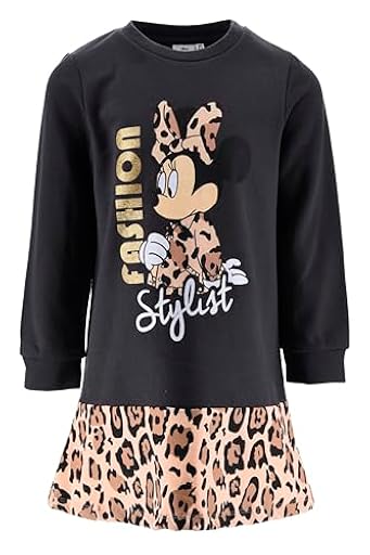 Disney Minnie Mouse Vestido Niña, Sueter Sudadera Vestido Diseño Leopardo, Regalo para Niñas, Talla 4 Años | Ya disponible en tu tienda friki favorita! En mundofriki.es!