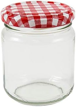 12 x 8oz jam Jars (228mls) with red Gingham lids
