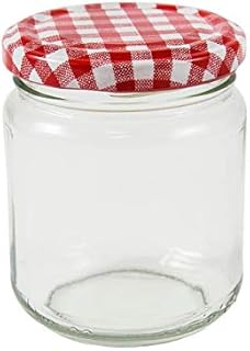 12 x 8oz jam Jars (228mls) with red Gingham lids