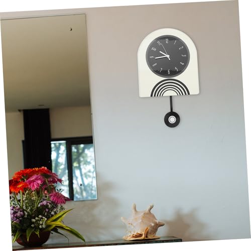 Horloge murale à pendule noire silencieuse et précise pour salon moderne - 7