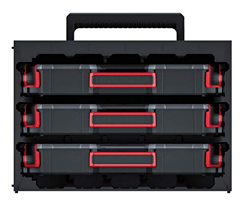 Werkzeugkoffer mit 3 Sortimentskästen mit Behältern Komfortabler Griff 415 x 290 x 290 mm – Bild 3