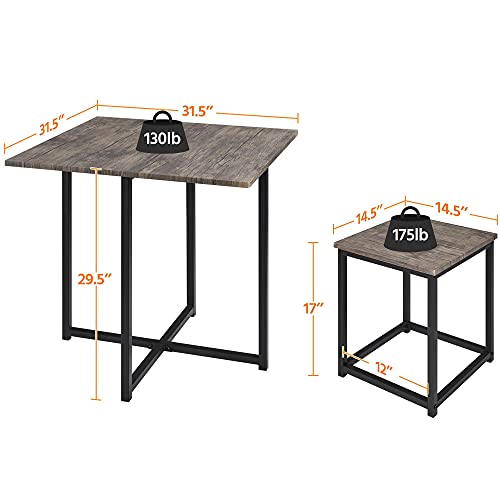 Yaheetech 5-Piece Dining Table Set With 4 Stools - Industrial Compact Kitchen Table & Chairs Sets, Space-Saving Design For Apartment, Small Space, Breakfast Nook, Drift Brown #TOP3