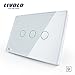 US/AU Standard, Smart home, Ivory White Crystal Glass Panel, VL-C303D-81, Digital Touch Screen, Dimmer Control Home Wall Light Switch