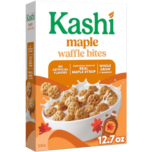Kashi Breakfast Cereal, Whole Grain, Vegan, Maple Waffle Bites, 12.7oz Box (1 Box)