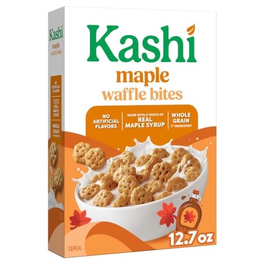Kashi Breakfast Cereal, Whole Grain, Vegan, Maple Waffle Bites, 12.7oz Box (1 Box)