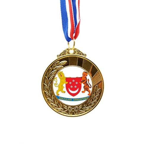Medalla Primer Lugar de Singapur con Cinta Galardón de Oro Exclusivo