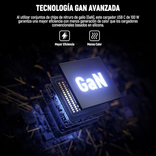 Adaptador corriente CA GaN y cargador rápido pared de 100W para batería V-Mount 3