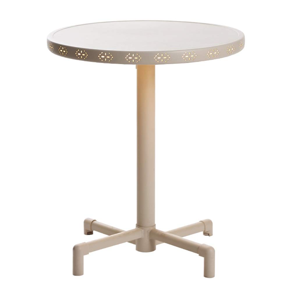 Table d'appoint lumineuse au design minimaliste en métal gris clair