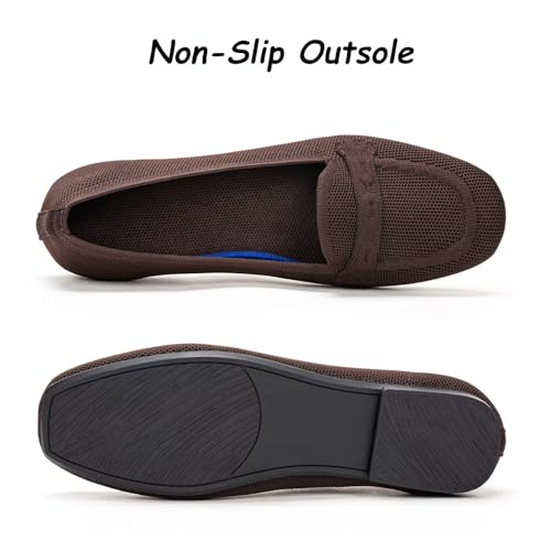 Image of Frank Mully Women's Loafer Flats Square Toe Comfortable Office Work Shoes, Cute Penny Loafer Slip On Walking Driving Shoes