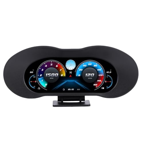 Generic Digital GPS Speedometer HUD Display Advanced Overspeed and Voltage Alert for Car Windshield Use in Gasoline and Derv Vehicles Post-2004 OBDII Interface