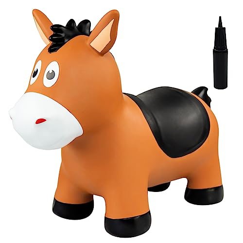 ZOOJOY Bouncy Animals Hopper, Inflatable Bouncing Horse Hopper-Outdoor Indoor Jumping Bounce Hopping Toys for Toddlers,Gift for 18 Months 2 3 4 Year Old Kid Toddler