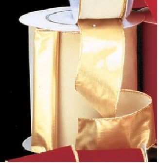 The Ribbon People Gold Backed Ivory Velvet Wired Craft Ribbon 3" x 20 Yards