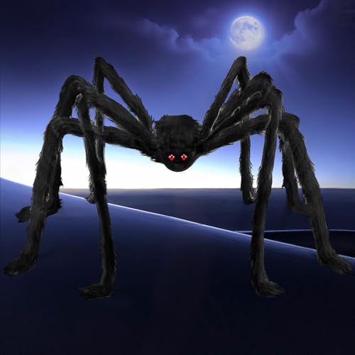 MOAJAZA Giant Spider Halloween Decorations for Outside House Inside Home, 5FT Fake Spider...