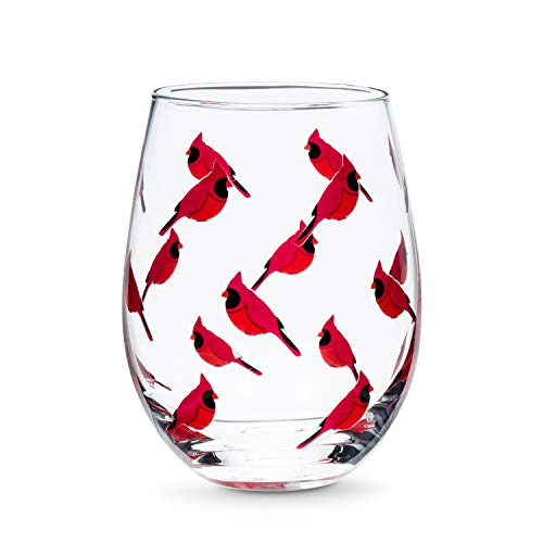 Abbott Collection Cardinal Stemless Wine Goblet - Glass, Clear/Red, 5