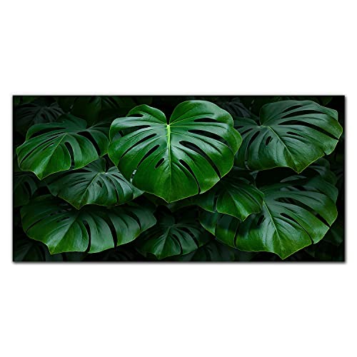Impression sur verre feuilles de plantes 100x50cm pour créer un salon moderne et lumineux