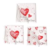 Colores: Blanco y Rojo Home Collection Servilletas (3 Juegos / 60 uds) 3 Capas 33x33 cm Corazones