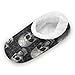 ALAZA Sugar Skull Abstract Black House Slippers Comfy Bedroom Shoes Anti-Slip for Women US 5-6