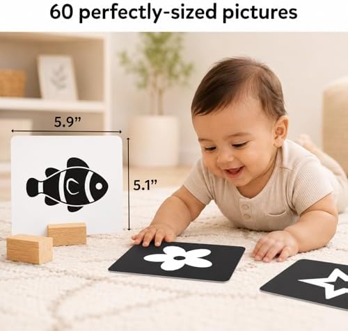 Skillmatics Large Flash Cards for Babies & Infants - High Contrast, 60 Pictures, Visual Stimulation & Sensory Development, Travel Friendly, Gifts for Infants 0 to 12 Months 3