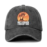 Driver Caps No Es Una Playa Que No Visitaría Canvas Cap Lavando Vaqueros Gorra De Béisbol Deportiva Retro Gorra De Sol Papá For Tennis Trekking Camping 55-59Cm