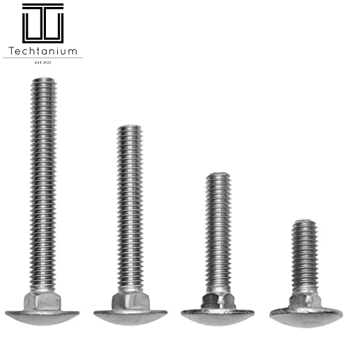 Techtanium® Schlossschrauben M8 x 40/40 [mit Vierkantansatz] aus Edelstahl A2 (10 Stück) | Schloßschrauben | Flachrundschrauben | DIN 603