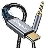 USB C to 3.5mm Audio Aux Jack Cable, KOOPAO Type C Adapter to 3.5mm Headphone Stereo Cord Car Compatible with iPad Pro 2018 Google Pixel 2 3 XL Moto Z and Galaxy Note10+ Huawei HTC (3.28Ft)