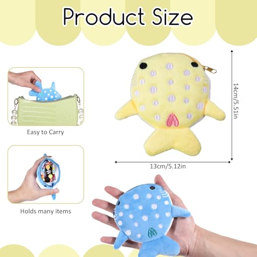 Tucnoeu 3pcs Plüsch Hai Geldbörse Mini Geldbeutel, Plüsch Tasche, Coin Purse Kinder Mini Tasche, Cartoon Münztasche mit Reißverschluss, Geschenk für Mädchen, Jungen, Kinder, Frauen