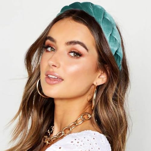 Image of DRESHOW Braided Headbands for Women Velvet Hair Hoop Elastic Criss Cross Hair Bands Accessories