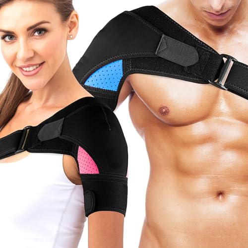 MIUUIPI Soporte de hombro ajustable con vendaje de neopreno, ortesis de hombro, unisex, alivia el dolor de hombro, vendaje de apoyo para el hombro para la prevención de lesiones, recuperación de