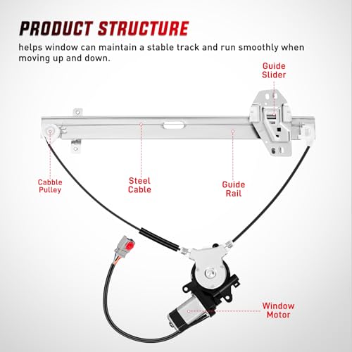 Image of Nilight 748-131 Power Window Regulator and Motor Front Driver Side Compatible with Honda Element 2003 2004 2005 2006 2007 2008 2009 2010 2011,Front Left Side