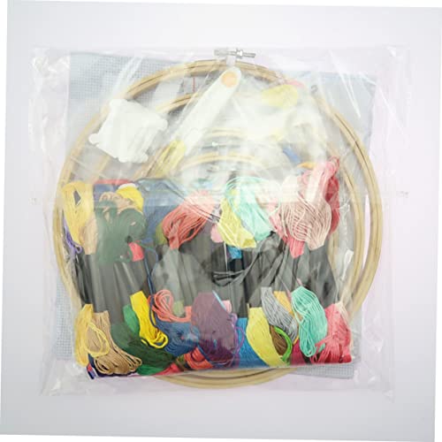 Kit broderie point croix débutant avec toile imprimée couleurs et outils DIY